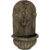 Sunnydaze Florence 27-Inch Polystone Outdoor Wall Water Fountain – Electric Submersible Pump – Florentine Stone Finish(Florentine Stone Finish)