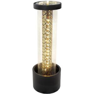 Sunnydaze Glittering Rain Outdoor Water Fountain with Lights – Zinc – 41.25-Inch – Includes Warm White LED Lights