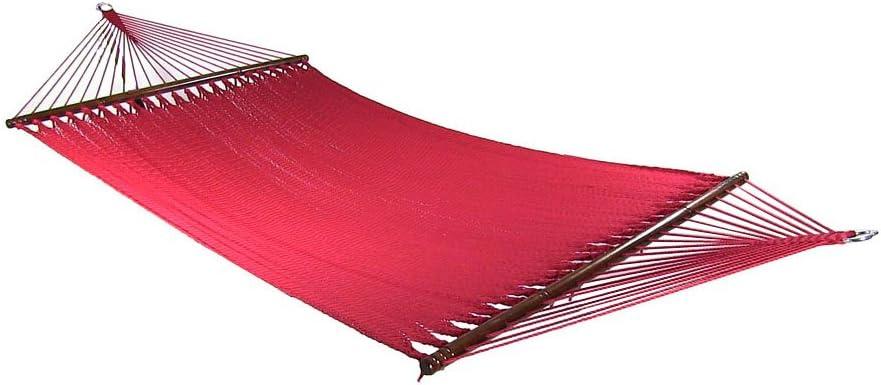image:imageSunnydaze SoftSpun Polyester Rope Double Hammock for Outside 600Pound Weight Capacity Extra Large Hammock RedRed