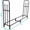 Sunnydaze Indoor/Outdoor 6-Foot Decorative Firewood Log Rack – Powder-Coated Steel Wood and Kindling Holder – Bronze(Black)