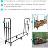 Sunnydaze Indoor/Outdoor 6-Foot Decorative Firewood Log Rack – Powder-Coated Steel Wood and Kindling Holder – Bronze(Black)