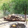 Sunnydaze Indoor/Outdoor 6-Foot Decorative Firewood Log Rack – Powder-Coated Steel Wood and Kindling Holder – Bronze(Bronze)