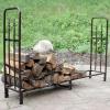 Sunnydaze Indoor/Outdoor 6-Foot Decorative Firewood Log Rack – Powder-Coated Steel Wood and Kindling Holder – Bronze(Bronze)
