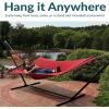 Sunnydaze Soft-Spun Polyester Rope Double Hammock for Outside – 600-Pound Weight Capacity Extra Large Hammock – Red(Red)