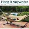 Sunnydaze Soft-Spun Polyester Rope Double Hammock for Outside – 600-Pound Weight Capacity Extra Large Hammock – Red(Tan)