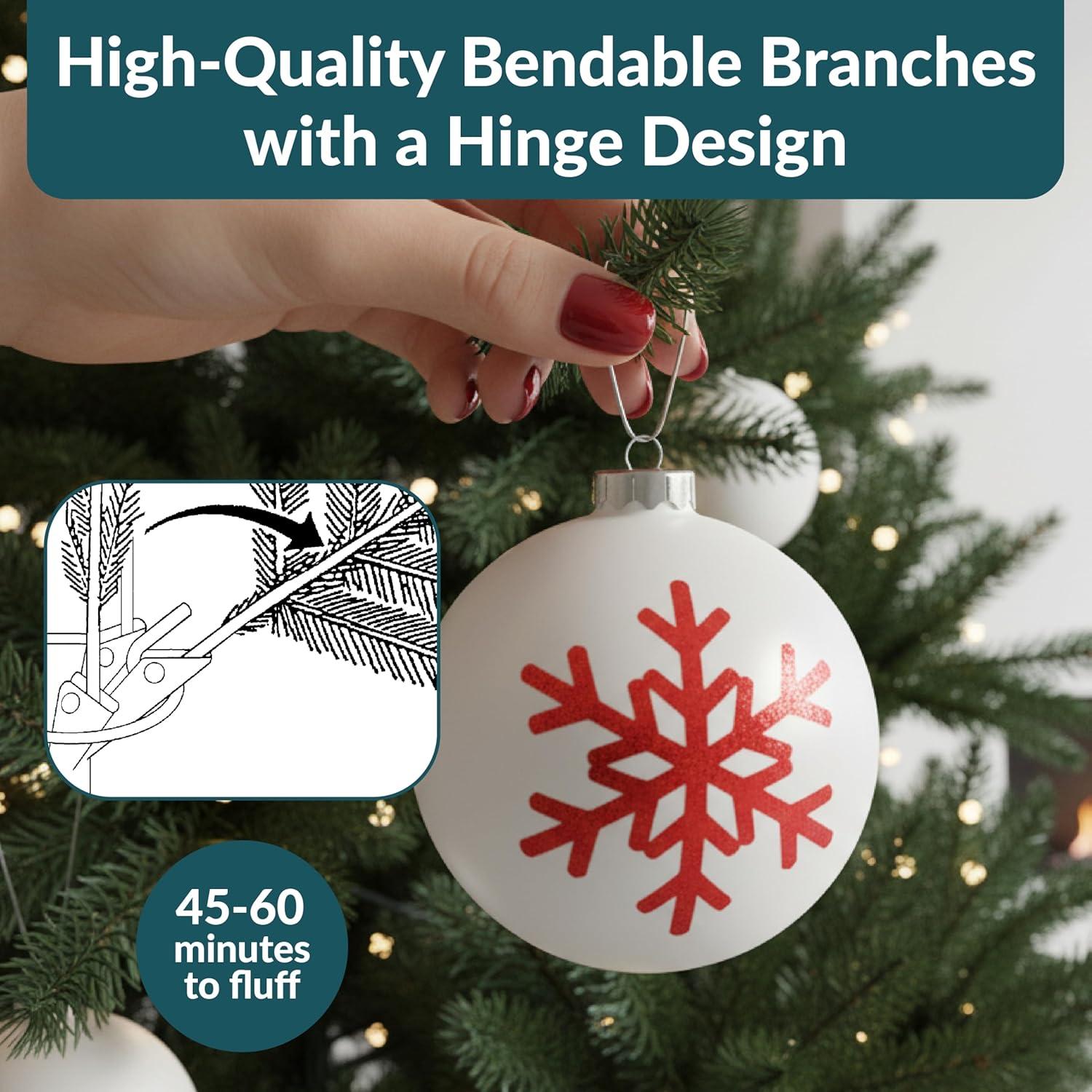 image:imageSunnydaze 7Foot Faux Canadian Pine Christmas Tree with Hinged Branches Unlit PVC Artificial Tree with Metal Stand Indoor Holiday Decoration Full Profile Easy to Assemble7ft