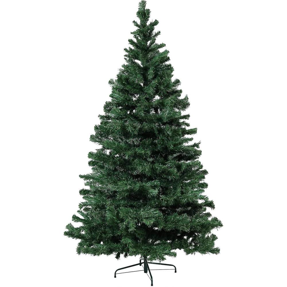image:imageSunnydaze 7Foot Faux Canadian Pine Christmas Tree with Hinged Branches Unlit PVC Artificial Tree with Metal Stand Indoor Holiday Decoration Full Profile Easy to Assemble7ft