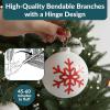Sunnydaze 7-Foot Faux Canadian Pine Christmas Tree with Hinged Branches – Unlit PVC Artificial Tree with Metal Stand – Indoor Holiday Decoration – Full Profile – Easy to Assemble(7ft)
