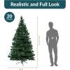Sunnydaze 7-Foot Faux Canadian Pine Christmas Tree with Hinged Branches – Unlit PVC Artificial Tree with Metal Stand – Indoor Holiday Decoration – Full Profile – Easy to Assemble(7ft)