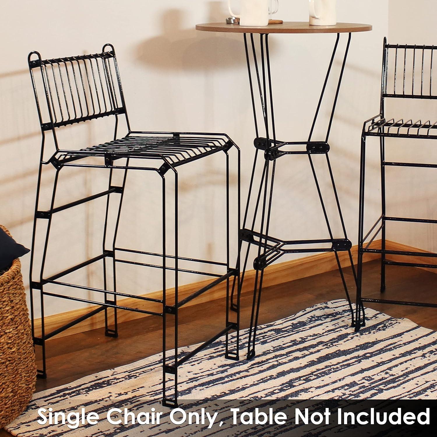 image:imageSunnydaze 395Inch H Modern IndoorOutdoor Steel Wire Bar Stools 240Pound Weight Capacity Black1
