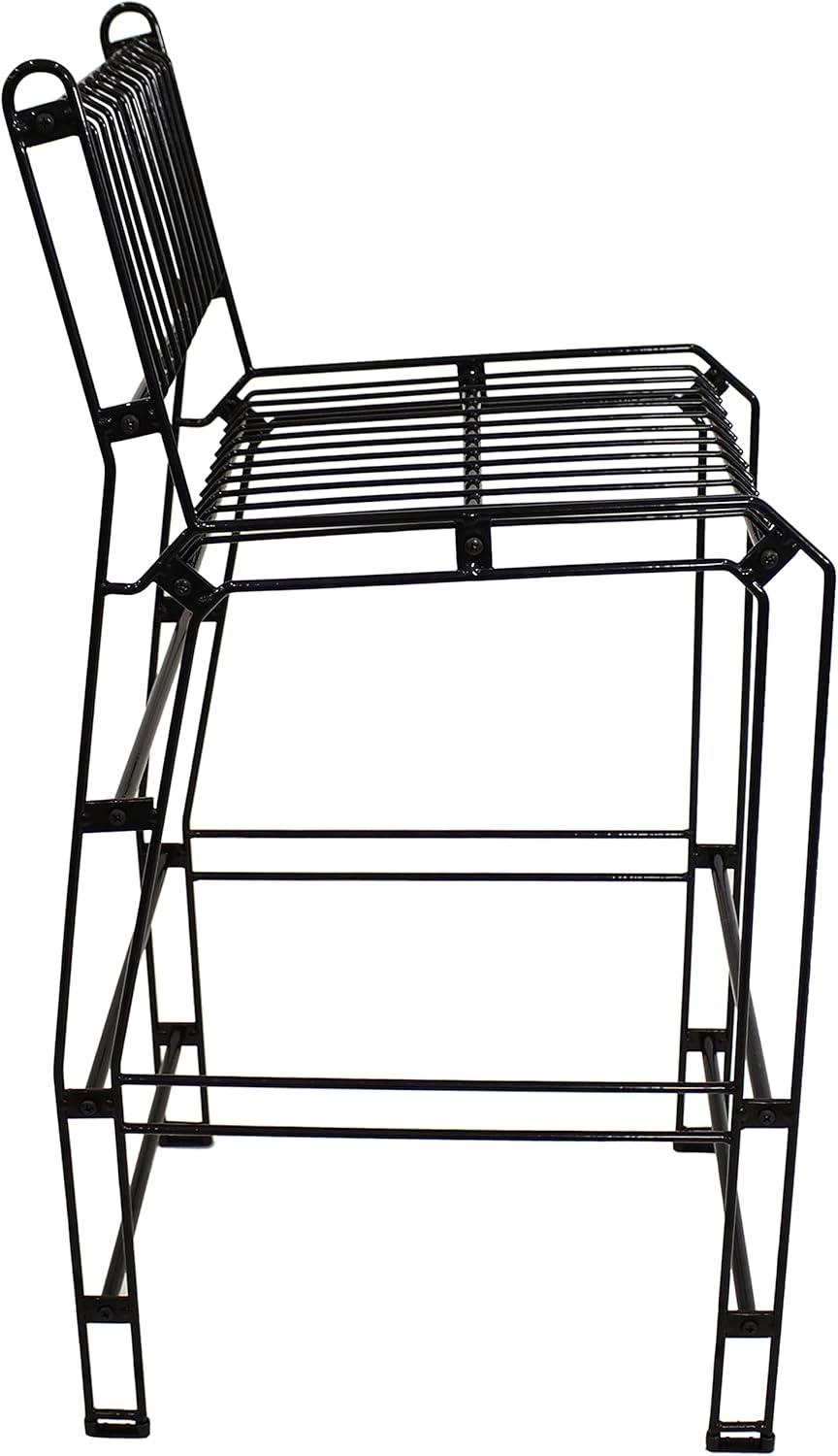 image:imageSunnydaze 395Inch H Modern IndoorOutdoor Steel Wire Bar Stools 240Pound Weight Capacity Black1