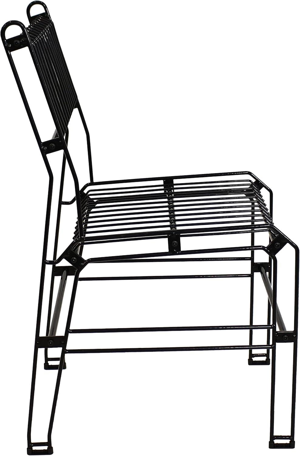 image:imageSunnydaze Modern IndoorOutdoor Steel Wire Armless Dining Chair 240Pound Weight Capacity Black 2375Inch H2