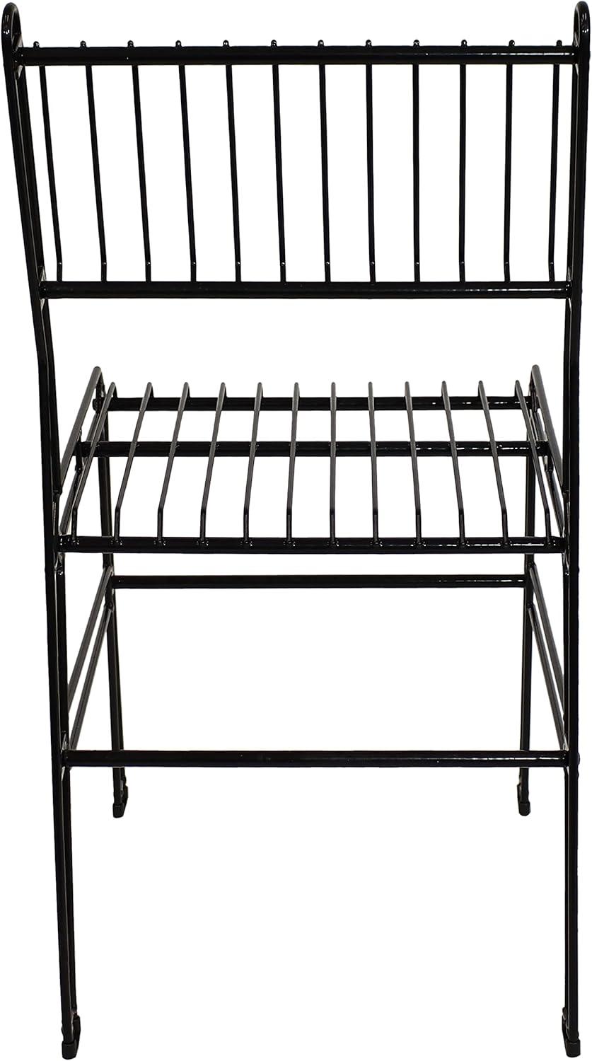 image:imageSunnydaze Modern IndoorOutdoor Steel Wire Armless Dining Chair 240Pound Weight Capacity Black 2375Inch H2
