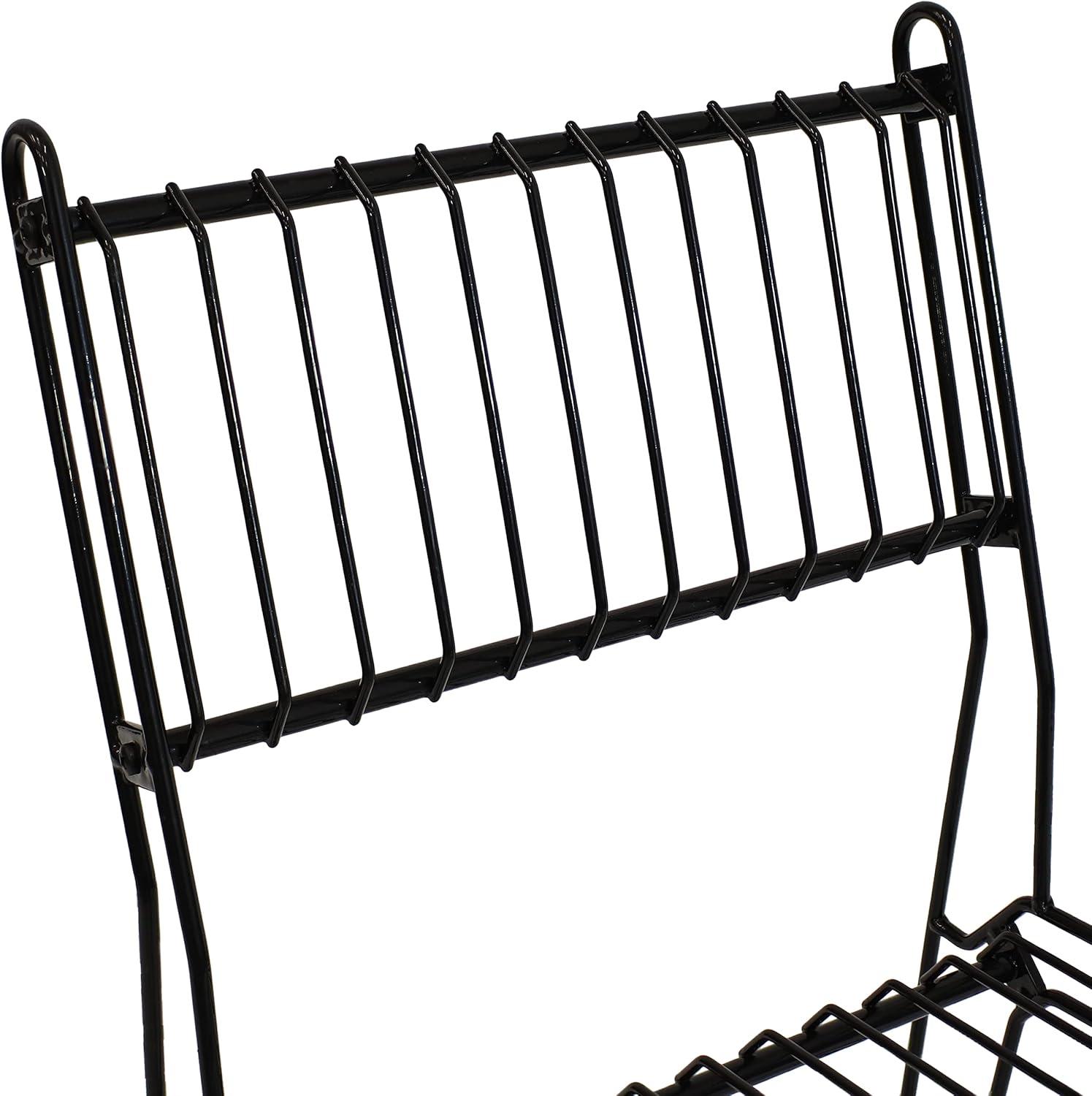 image:imageSunnydaze Modern IndoorOutdoor Steel Wire Armless Dining Chair 240Pound Weight Capacity Black 2375Inch H2