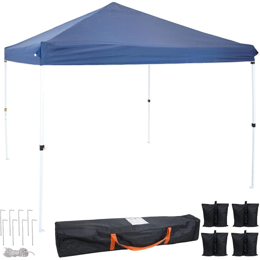 image:imageSunnydaze 12 x 12Foot Standard Pop Up Canopy with Carry Bag and Sandbags Straight Leg Folding Outdoor Shade Shelter BlueBlue