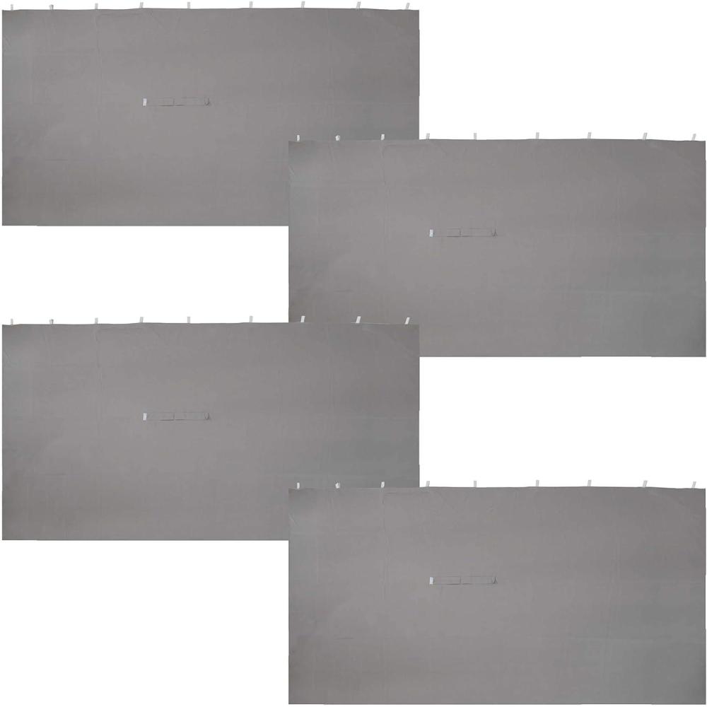 image:imageSunnydaze 125 x 77 Inch Polyester 4Piece Gazebo Sidewall Set  Gazebo Curtains Only  Provides Shade and Privacy  TanGray
