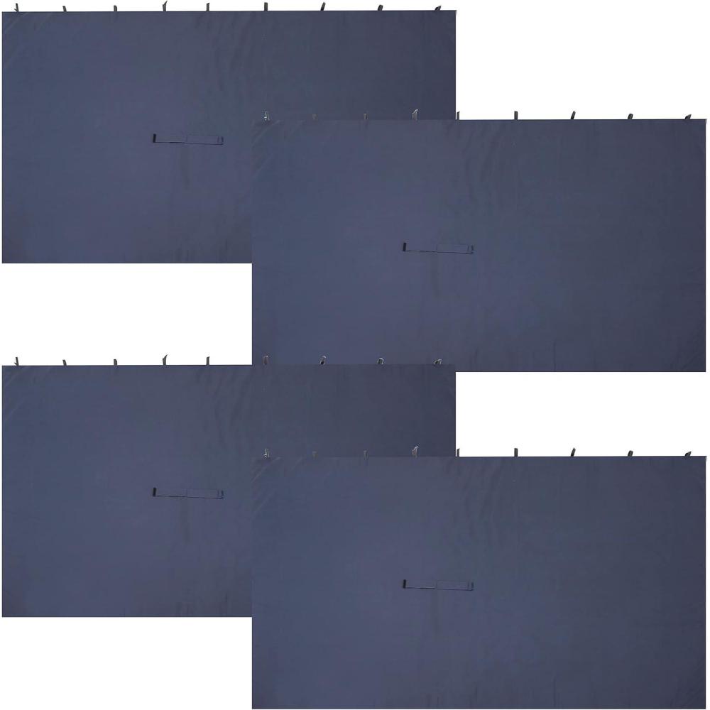 image:imageSunnydaze 125 x 77 Inch Polyester 4Piece Gazebo Sidewall Set Gazebo Curtains Only Provides Shade and Privacy TanNavy