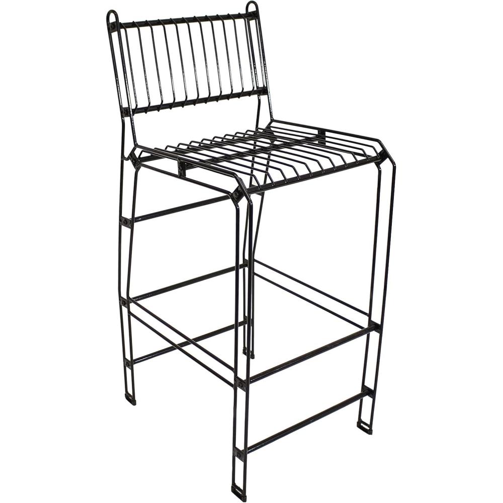image:imageSunnydaze 395Inch H Modern IndoorOutdoor Steel Wire Bar Stools 240Pound Weight Capacity Black1