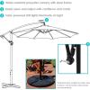 Sunnydaze 10′ Solar Offset Patio Umbrella – Solar Cantilever Umbrella Outdoor with LED Lights – Polyester Shade, Air Vent, & Cross Base(Pale Buttercup)