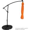 Sunnydaze 10′ Solar Offset Patio Umbrella – Solar Cantilever Umbrella Outdoor with LED Lights – Polyester Shade, Air Vent, & Cross Base(Tangerine)
