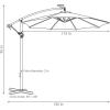 Sunnydaze 10′ Solar Offset Patio Umbrella – Solar Cantilever Umbrella Outdoor with LED Lights – Polyester Shade, Air Vent, & Cross Base(Tangerine)