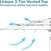 Sunnydaze 10 ft Outdoor Umbrella for Patio – Vented 3-Tier Outdoor Patio Umbrella – Wind-Resistant, Tilt and Crank – For Pool, Garden, or Yard – Navy Blue(Without Lights)