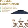 Sunnydaze 10 ft Outdoor Umbrella for Patio – Vented 3-Tier Outdoor Patio Umbrella – Wind-Resistant, Tilt and Crank – For Pool, Garden, or Yard – Navy Blue(Without Lights)