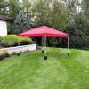 Sunnydaze 12 x 12 Foot Premium Pop-Up Canopy with Rolling Carry Bag – Portable Straight Leg Folding Shade Shelter – Red(Red)