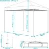 Sunnydaze 12 x 12-Foot Standard Pop Up Canopy with Carry Bag and Sandbags – Straight Leg Folding Outdoor Shade Shelter – Blue(Gray)