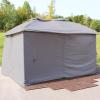 Sunnydaze 4-Piece Sidewall Set – Outdoor 80 Inches Tall x 103 Inches Wide Polyester Fabric Gazebo Curtains Only – Provides Shade and Privacy – Replacement Sidewall Set – Brown(Grey)