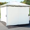 Sunnydaze 4-Piece Sidewall Set – Outdoor 80 Inches Tall x 103 Inches Wide Polyester Fabric Gazebo Curtains Only – Provides Shade and Privacy – Replacement Sidewall Set – Brown(Cream)