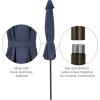 Sunnydaze 9-Foot Patio Umbrella with Fade Resistant Canopy – Auto Tilt and Crank – Rust-Resistant Aluminum Pole(Navy Blue)