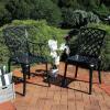 Sunnydaze Cast Aluminum Patio Dining Chairs with Crossweave Design – Set of 2 – Black