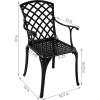 Sunnydaze Cast Aluminum Patio Dining Chairs with Crossweave Design – Set of 2 – Black