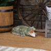 Sunnydaze Chloe The Crabby Crocodile Statue Patio, Yard, Pool and Garden Decor – Realistic Style Polystone Indoor/Outdoor Garden Sculpture – 18.25-Inch