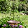 Sunnydaze Hand-Hammered Hanging Bird Bath/Feeder – Detachable Bowl with Hanging Chain – Copper Bird Bath Bowl – 17.5″ H