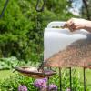 Sunnydaze Hand-Hammered Hanging Bird Bath/Feeder – Detachable Bowl with Hanging Chain – Copper Bird Bath Bowl – 17.5″ H