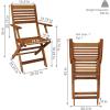 Sunnydaze Meranti Wood Outdoor Folding Patio Armchairs – Set of 2 – Teak Oil Finish
