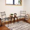 Sunnydaze Modern Indoor/Outdoor Steel Wire Armless Dining Chair – 240-Pound Weight Capacity – Black – 23.75-Inch H(2)
