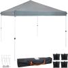Sunnydaze 12 x 12-Foot Standard Pop Up Canopy with Carry Bag and Sandbags – Straight Leg Folding Outdoor Shade Shelter – Blue(Gray)