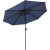 Sunnydaze 9-Foot Patio Umbrella with Fade Resistant Canopy – Auto Tilt and Crank – Rust-Resistant Aluminum Pole(Navy Blue)