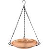 Sunnydaze Hand-Hammered Hanging Bird Bath/Feeder – Detachable Bowl with Hanging Chain – Copper Bird Bath Bowl – 17.5″ H