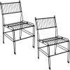 Sunnydaze Modern Indoor/Outdoor Steel Wire Armless Dining Chair – 240-Pound Weight Capacity – Black – 23.75-Inch H(2)