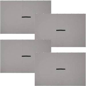 Sunnydaze 4-Piece Sidewall Set – Outdoor 80 Inches Tall x 103 Inches Wide Polyester Fabric Gazebo Curtains Only – Provides Shade and Privacy – Replacement Sidewall Set – Brown(Grey)