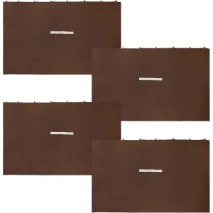 Sunnydaze 4-Piece Sidewall Set – Outdoor 80 Inches Tall x 103 Inches Wide Polyester Fabric Gazebo Curtains Only – Provides Shade and Privacy – Replacement Sidewall Set – Brown(Brown)