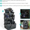 Sunnydaze 24-Inch Grotto Falls Polyresin Outdoor Water Fountain with LED Lights