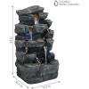 Sunnydaze 24-Inch Grotto Falls Polyresin Outdoor Water Fountain with LED Lights