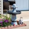Sunnydaze 2-Tone Outdoor Water Fountain with LED Light and Electric Pump – Small Traditional Water Feature – 29.5″ H