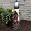 Sunnydaze 36-Inch Gull’s Cove Outdoor Lighthouse Water Fountain with LED Light – Polyresin Decorative Water Feature