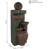 Sunnydaze 39-Inch Cascading Earthenware Pottery Stream Outdoor Water Fountain Brown